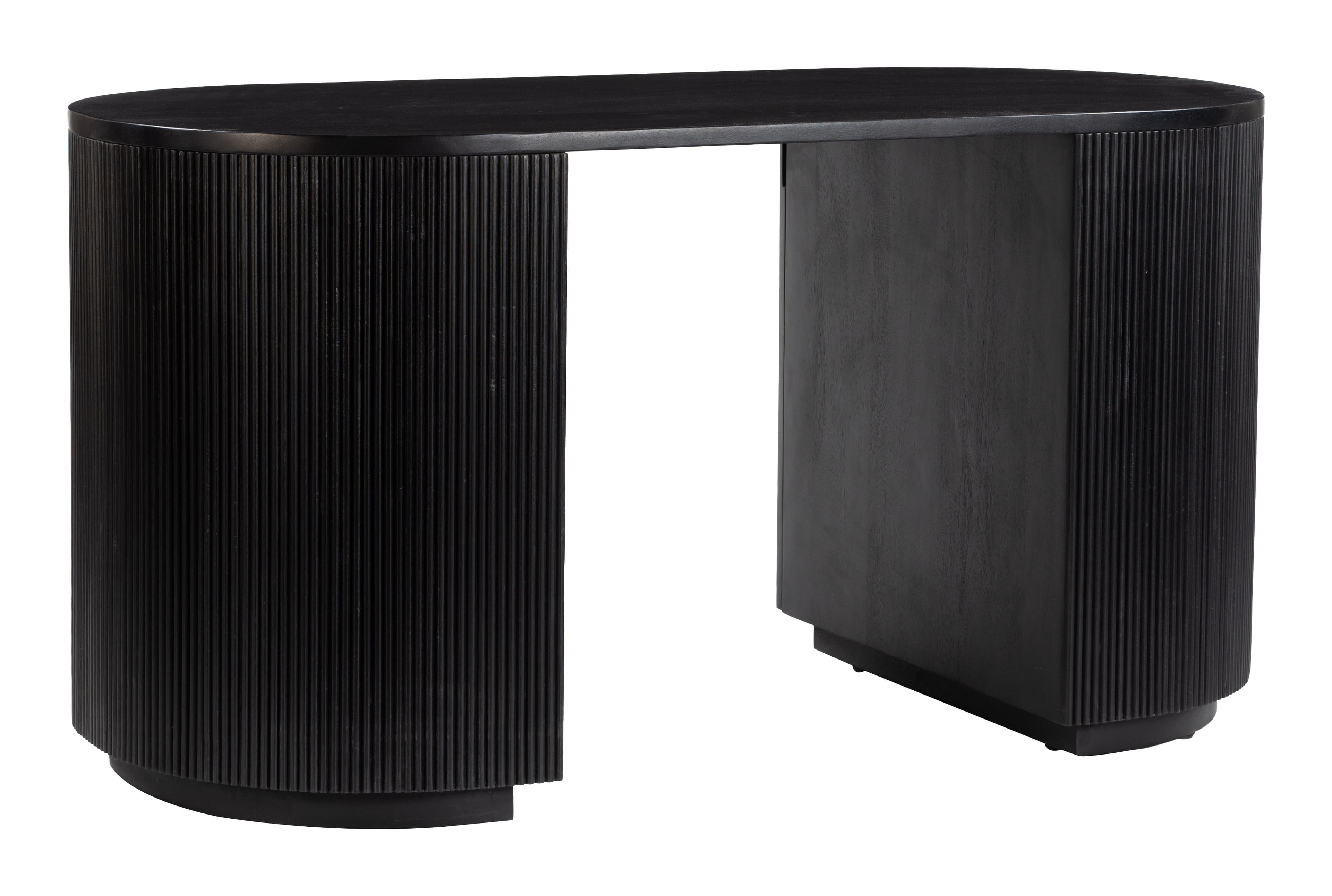 Barnaby Fluted Writing Desk — Black Mango Wood